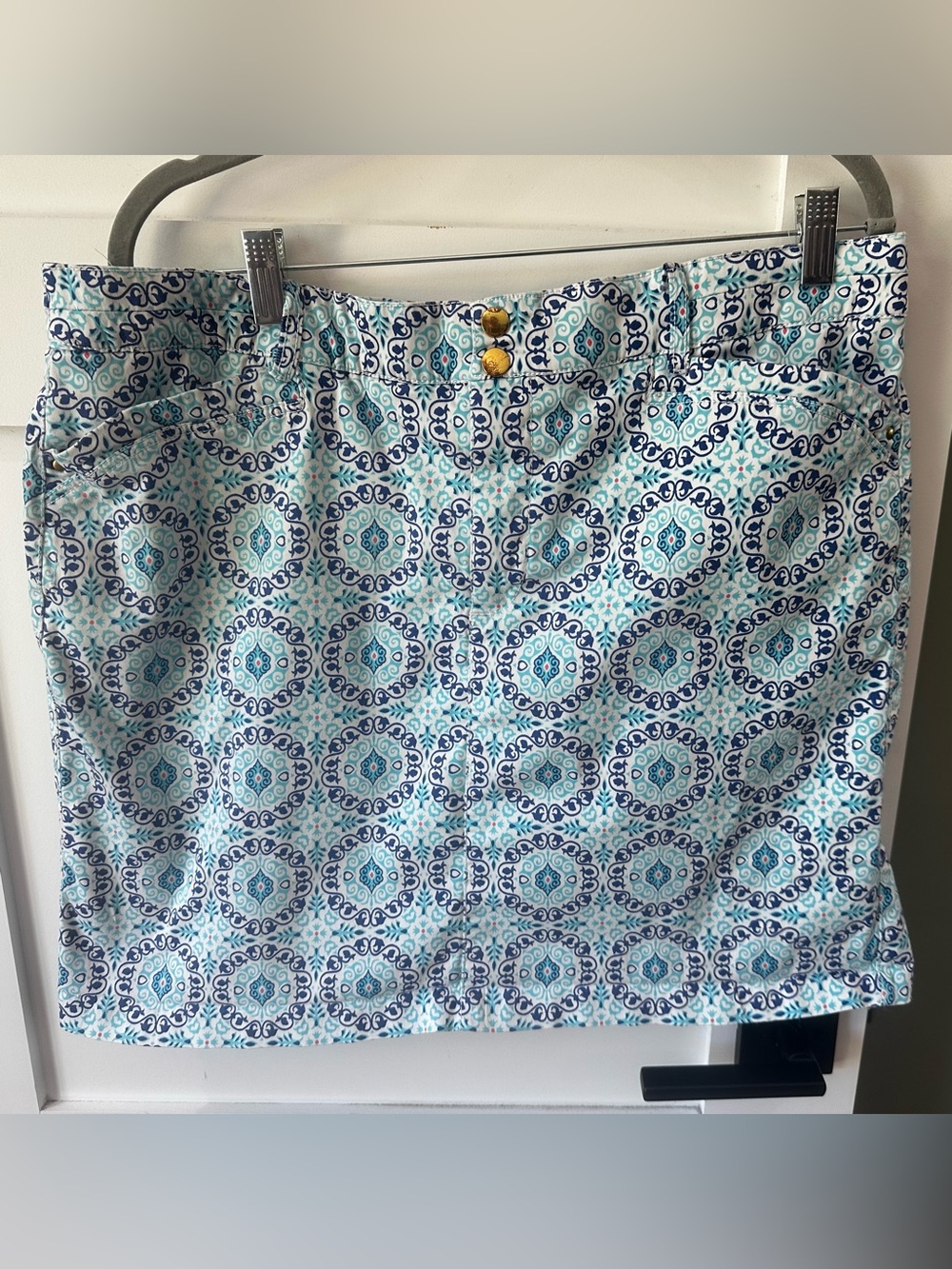 Charter Club Pant Shop Blue Floral Skort Size 16